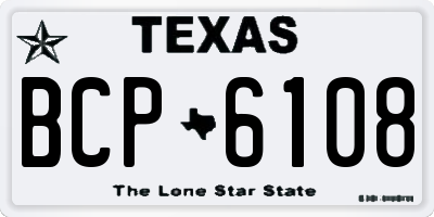 TX license plate BCP6108