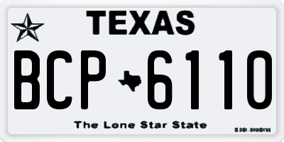 TX license plate BCP6110