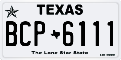 TX license plate BCP6111