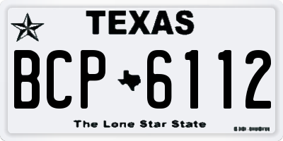 TX license plate BCP6112
