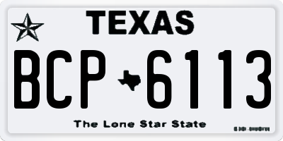 TX license plate BCP6113