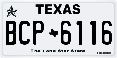 TX license plate BCP6116