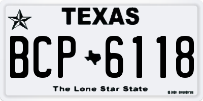 TX license plate BCP6118