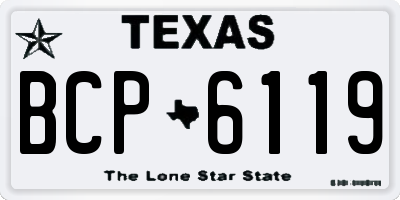 TX license plate BCP6119
