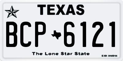 TX license plate BCP6121