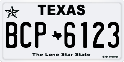 TX license plate BCP6123