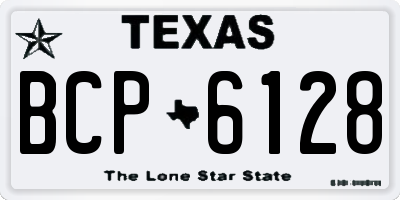 TX license plate BCP6128