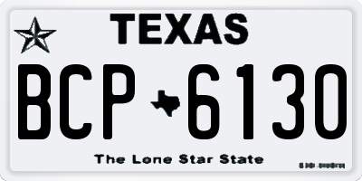 TX license plate BCP6130