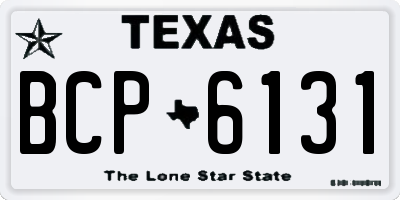 TX license plate BCP6131