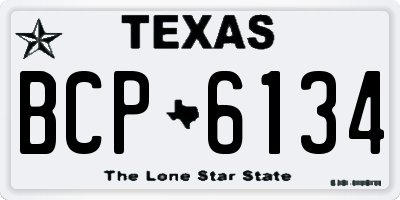 TX license plate BCP6134