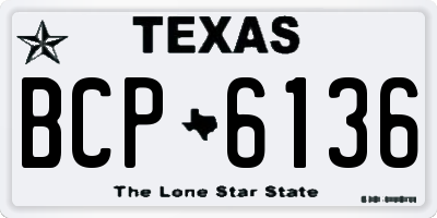 TX license plate BCP6136