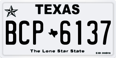 TX license plate BCP6137