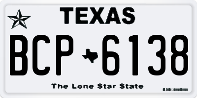 TX license plate BCP6138