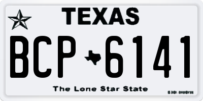TX license plate BCP6141