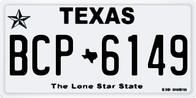 TX license plate BCP6149