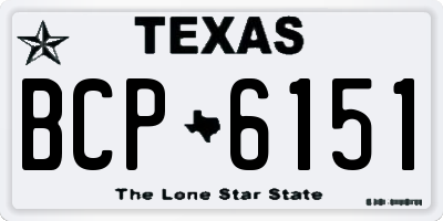 TX license plate BCP6151