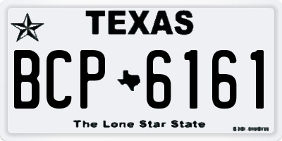 TX license plate BCP6161