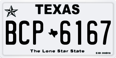 TX license plate BCP6167