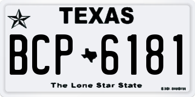TX license plate BCP6181