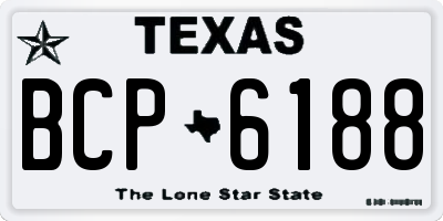 TX license plate BCP6188