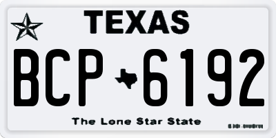 TX license plate BCP6192