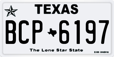 TX license plate BCP6197