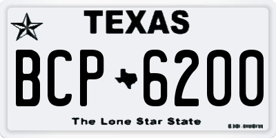 TX license plate BCP6200