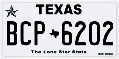 TX license plate BCP6202