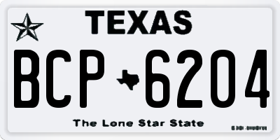 TX license plate BCP6204