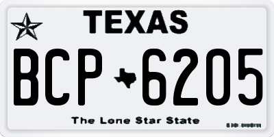 TX license plate BCP6205