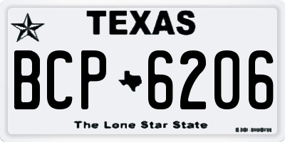 TX license plate BCP6206