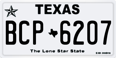 TX license plate BCP6207