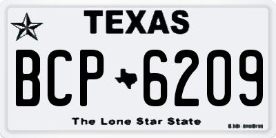 TX license plate BCP6209
