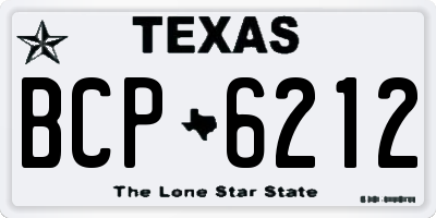 TX license plate BCP6212