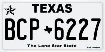 TX license plate BCP6227