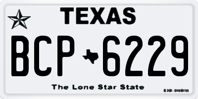 TX license plate BCP6229