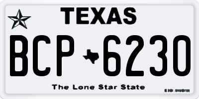 TX license plate BCP6230