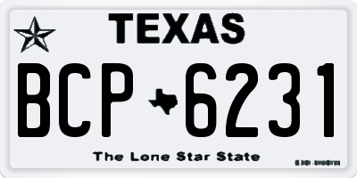 TX license plate BCP6231