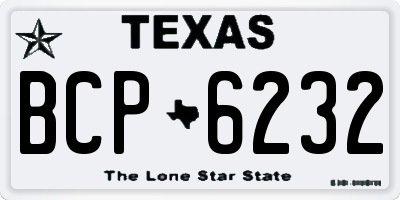 TX license plate BCP6232