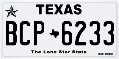TX license plate BCP6233