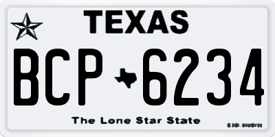 TX license plate BCP6234