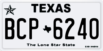 TX license plate BCP6240