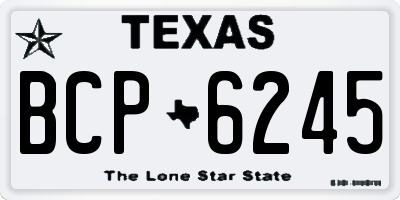 TX license plate BCP6245