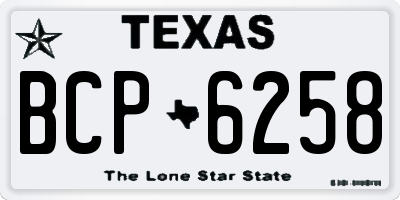 TX license plate BCP6258