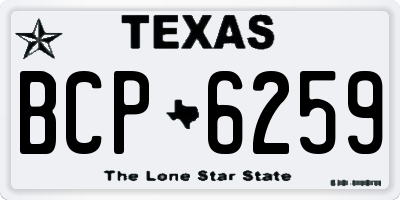 TX license plate BCP6259