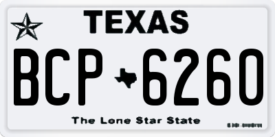 TX license plate BCP6260