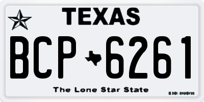 TX license plate BCP6261