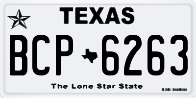 TX license plate BCP6263