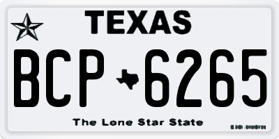TX license plate BCP6265
