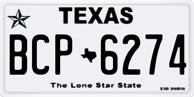 TX license plate BCP6274